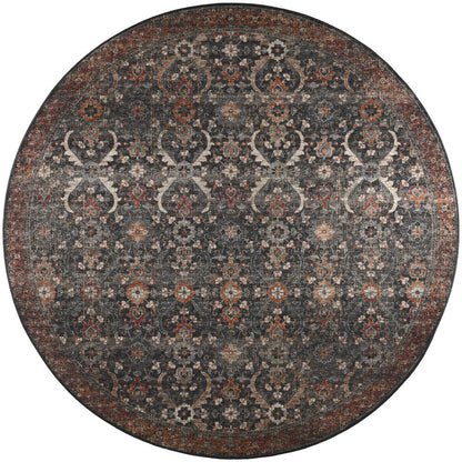 Jericho JC1 Charcoal 6' x 6' Round Rug