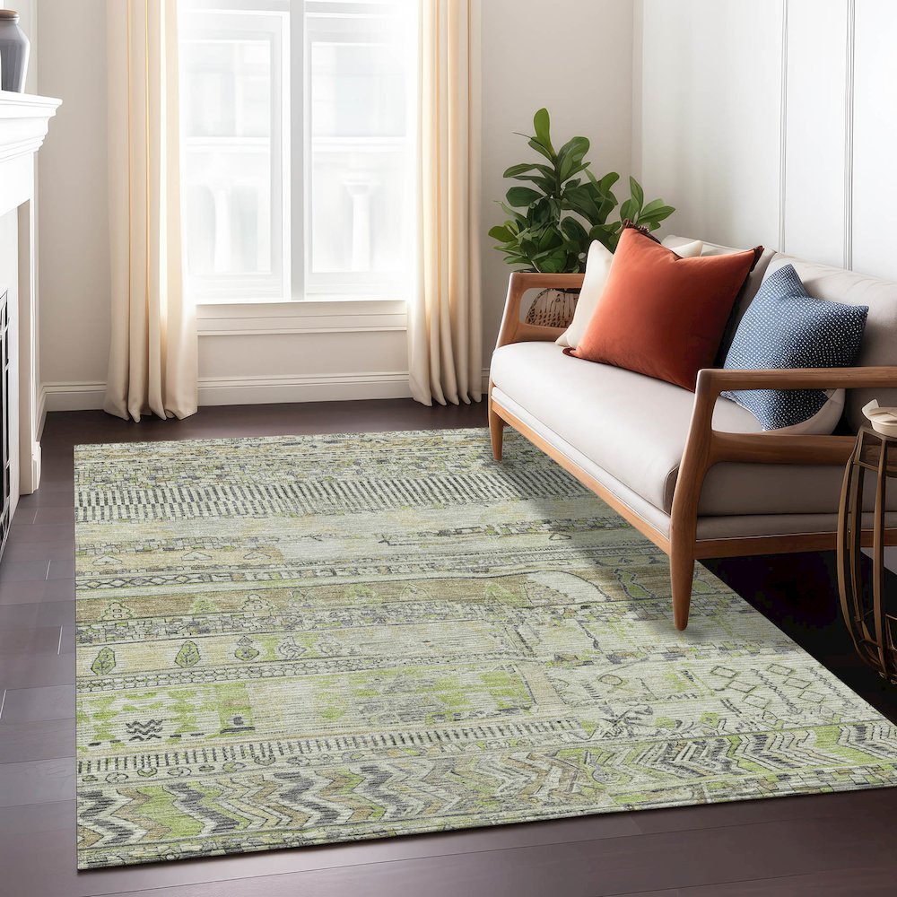 Machine Washable Indoor/Outdoor Chantille Beige 5' x 7'6" Rug