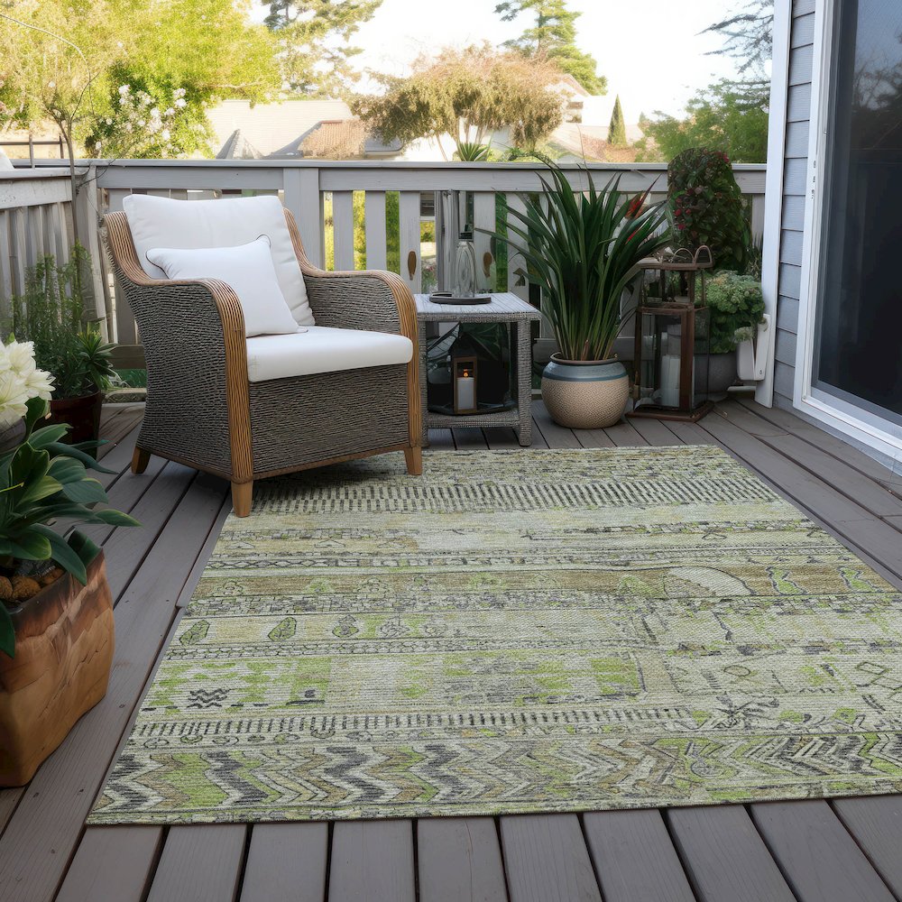 Machine Washable Indoor/Outdoor Chantille Beige 5' x 7'6" Rug