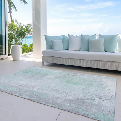 Machine Washable Indoor/Outdoor Chantille Mint 5' x 7'6" Rug