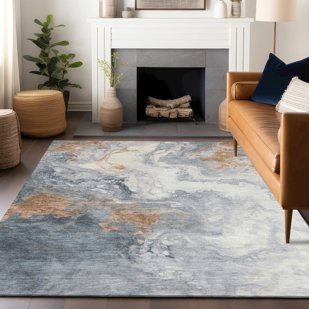 Machine Washable Indoor/Outdoor Chantille Gray 5' x 7'6" Rug