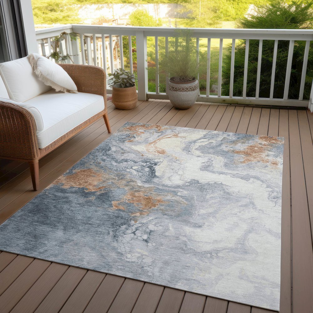 Machine Washable Indoor/Outdoor Chantille Gray 5' x 7'6" Rug