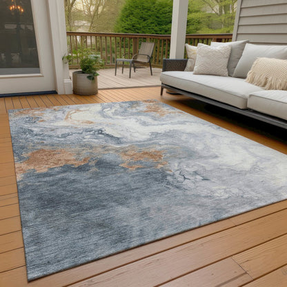 Machine Washable Indoor/Outdoor Chantille Gray 5' x 7'6" Rug