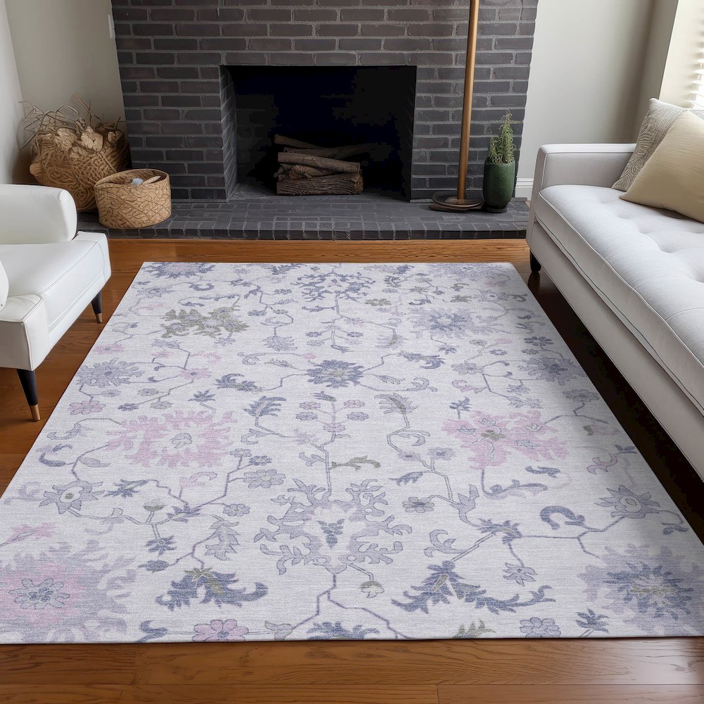 Machine Washable Indoor/Outdoor Chantille Lavender 5' x 7'6" Rug