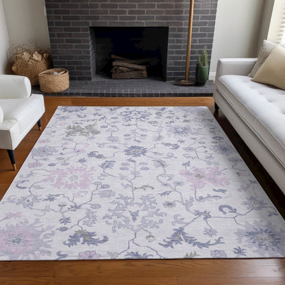 Machine Washable Indoor/Outdoor Chantille Lavender 5' x 7'6" Rug