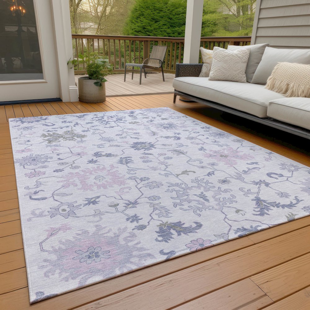 Machine Washable Indoor/Outdoor Chantille Lavender 5' x 7'6" Rug