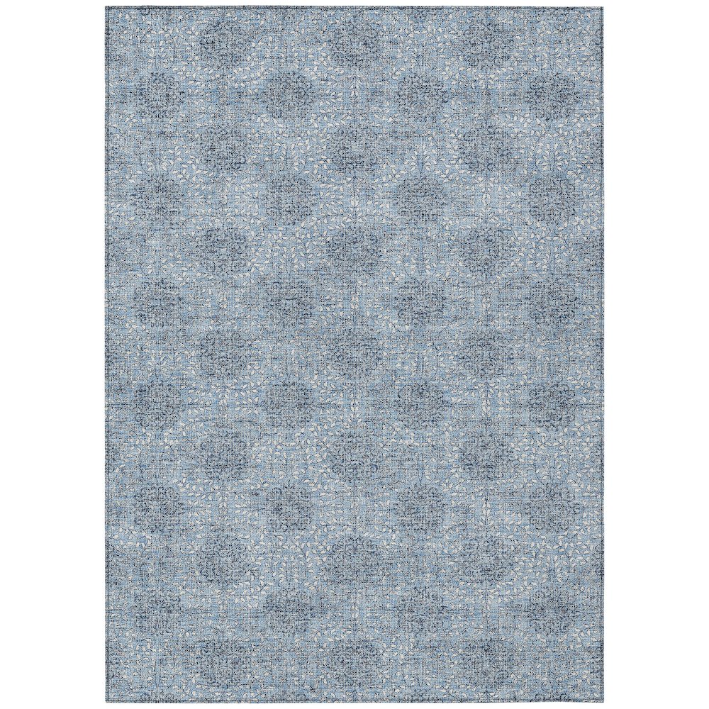 Machine Washable Indoor/Outdoor Chantille Blue 5' x 7'6" Rug