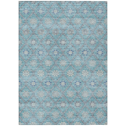 Machine Washable Indoor/Outdoor Chantille Teal 5' x 7'6" Rug