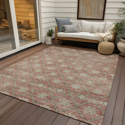 Machine Washable Indoor/Outdoor Chantille Terracotta 5' x 7'6" Rug