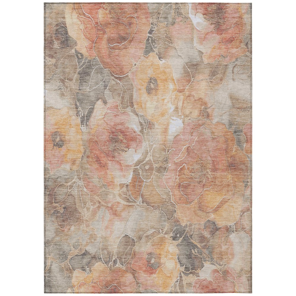 Machine Washable Indoor/Outdoor Chantille Peach 5' x 7'6" Rug