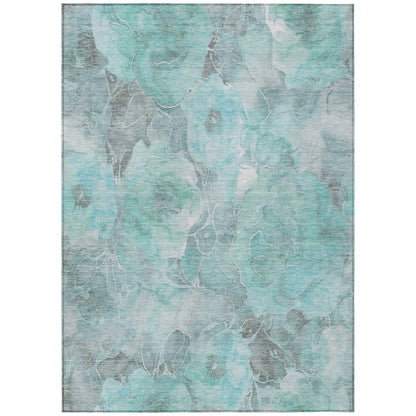 Machine Washable Indoor/Outdoor Chantille Teal 5' x 7'6" Rug
