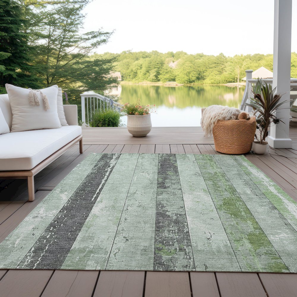 Machine Washable Indoor/Outdoor Chantille Aloe 5' x 7'6" Rug