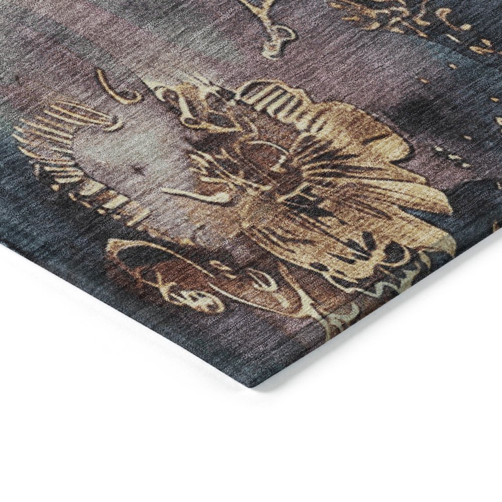 Machine Washable Indoor/Outdoor Chantille Blue 2'6" x 3'10" Rug
