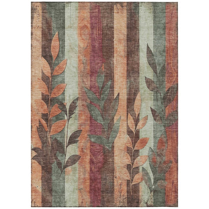 Machine Washable Indoor/Outdoor Chantille Terracotta 5' x 7'6" Rug