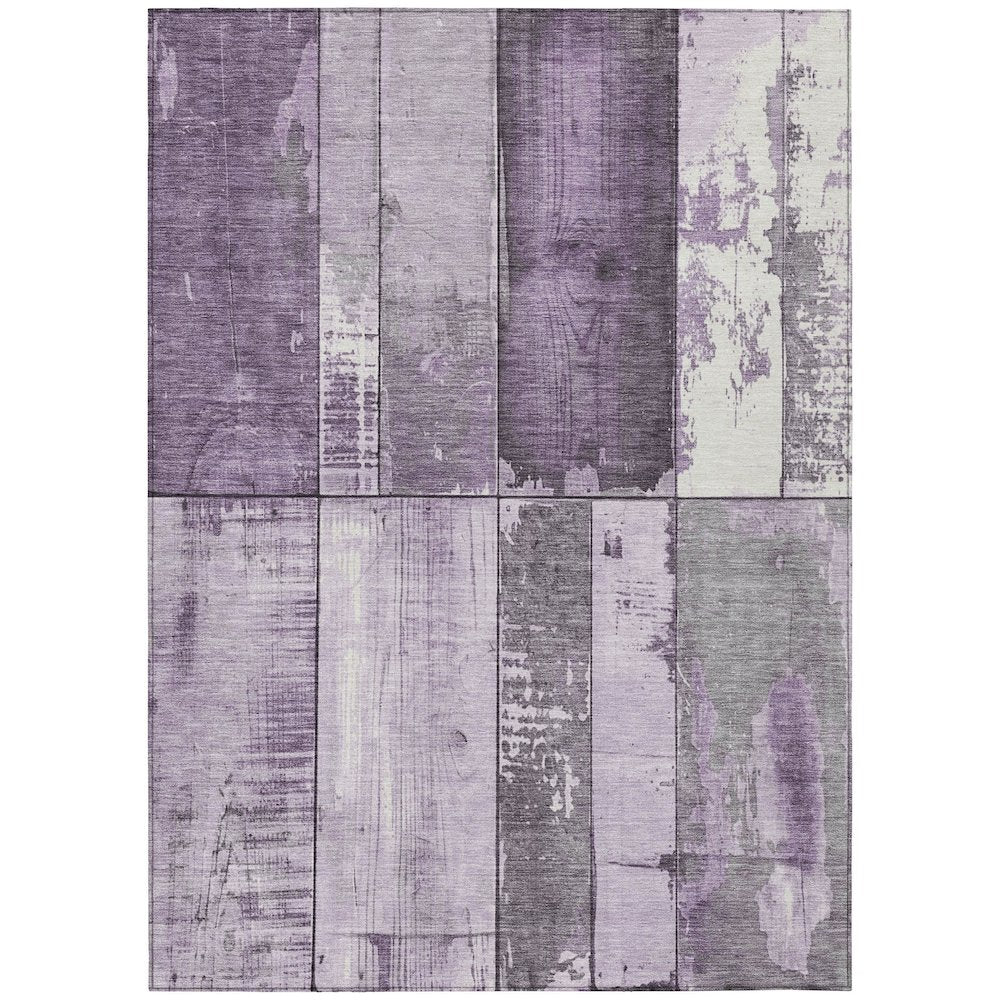 Machine Washable Indoor/Outdoor Chantille Purple 5' x 7'6" Rug