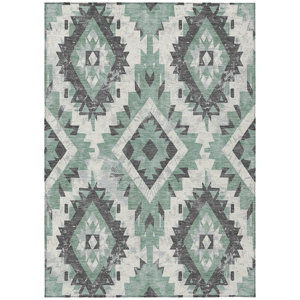 Machine Washable Indoor/Outdoor Chantille Seafoam 5' x 7'6" Rug