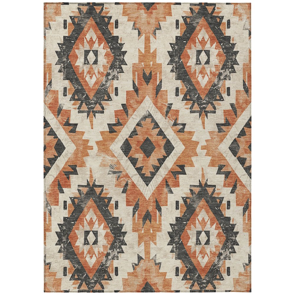 Machine Washable Indoor/Outdoor Chantille Terracotta 5' x 7'6" Rug
