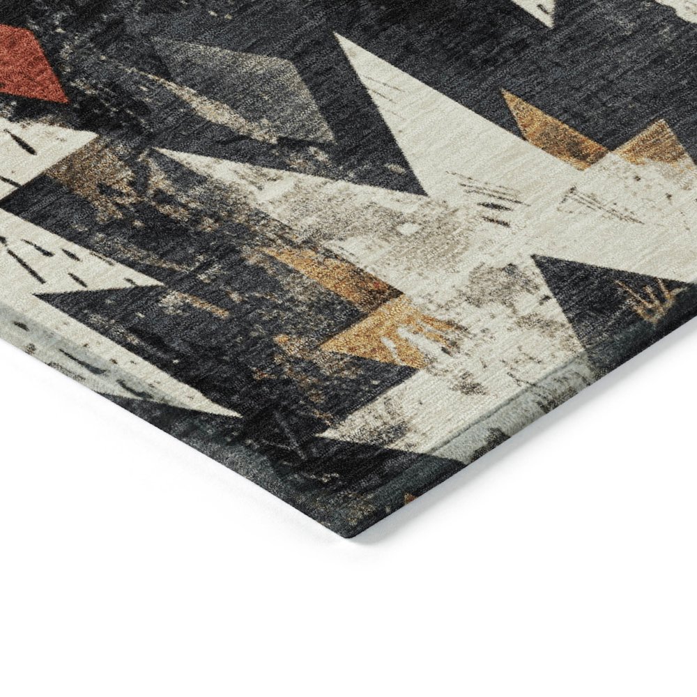 Machine Washable Indoor/Outdoor Chantille Black 2'6" x 3'10" Rug