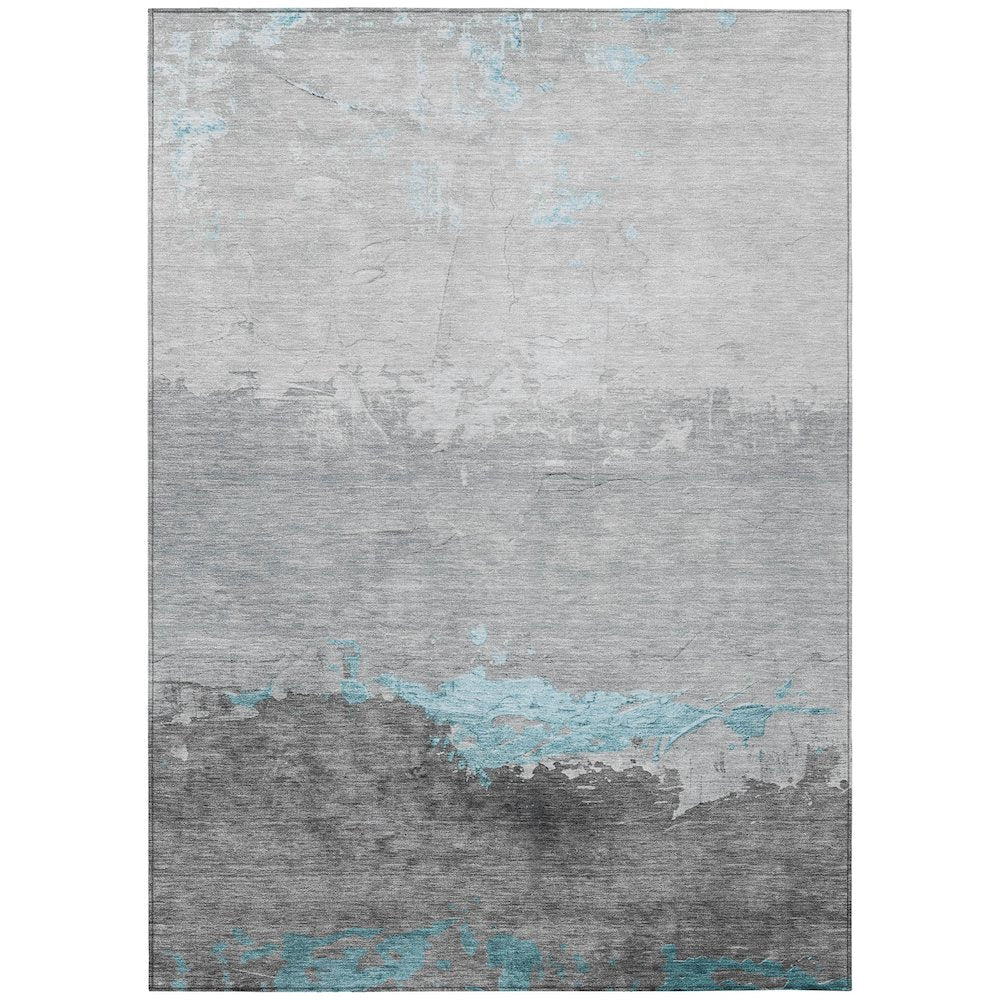 Machine Washable Indoor/Outdoor Chantille Teal 5' x 7'6" Rug