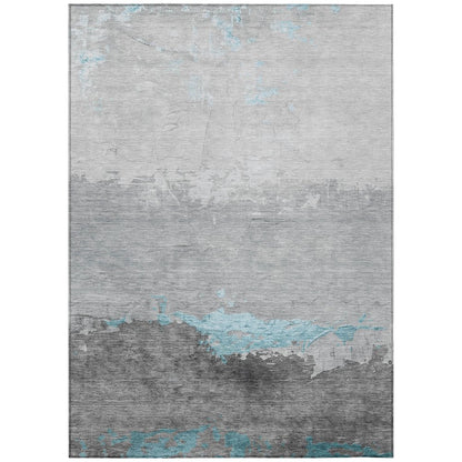 Machine Washable Indoor/Outdoor Chantille Teal 5' x 7'6" Rug