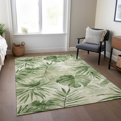 Machine Washable Indoor/Outdoor Chantille Aloe 5' x 7'6" Rug