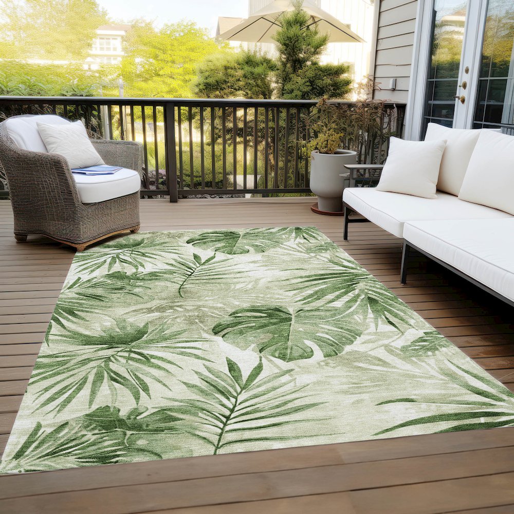 Machine Washable Indoor/Outdoor Chantille Aloe 5' x 7'6" Rug
