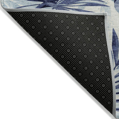 Machine Washable Indoor/Outdoor Chantille Blue 2'6" x 3'10" Rug