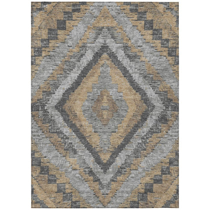 Machine Washable Indoor/Outdoor Chantille Khaki 5' x 7'6" Rug