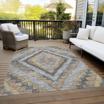 Machine Washable Indoor/Outdoor Chantille Khaki 5' x 7'6" Rug