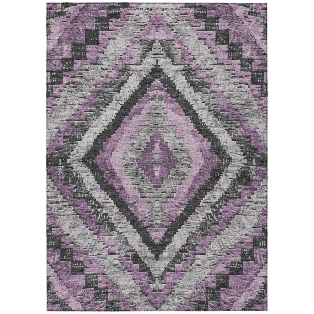 Machine Washable Indoor/Outdoor Chantille Lavender 5' x 7'6" Rug