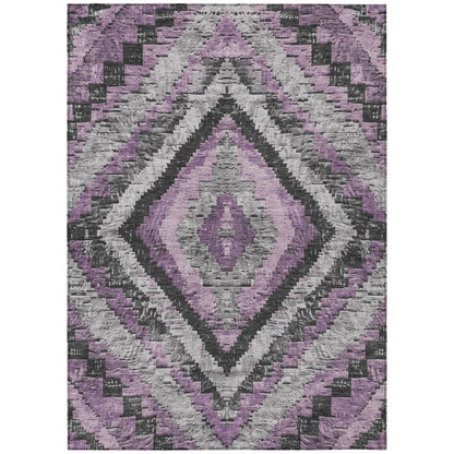 Machine Washable Indoor/Outdoor Chantille Lavender 5' x 7'6" Rug