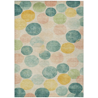 Machine Washable Indoor/Outdoor Chantille Teal 5' x 7'6" Rug