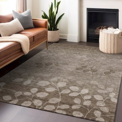 Machine Washable Indoor/Outdoor Chantille Taupe 5' x 7'6" Rug