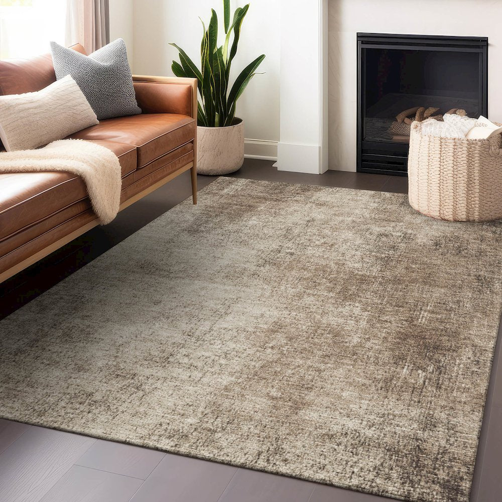 Machine Washable Indoor/Outdoor Chantille Taupe 5' x 7'6" Rug