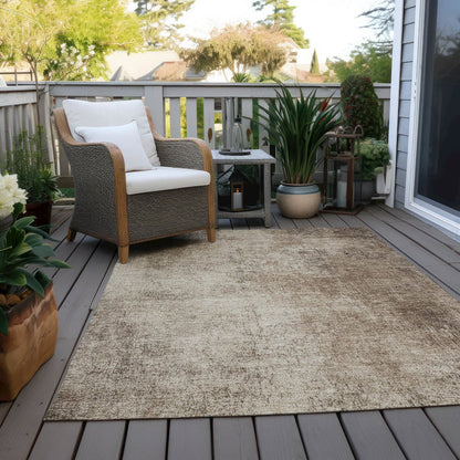 Machine Washable Indoor/Outdoor Chantille Taupe 5' x 7'6" Rug
