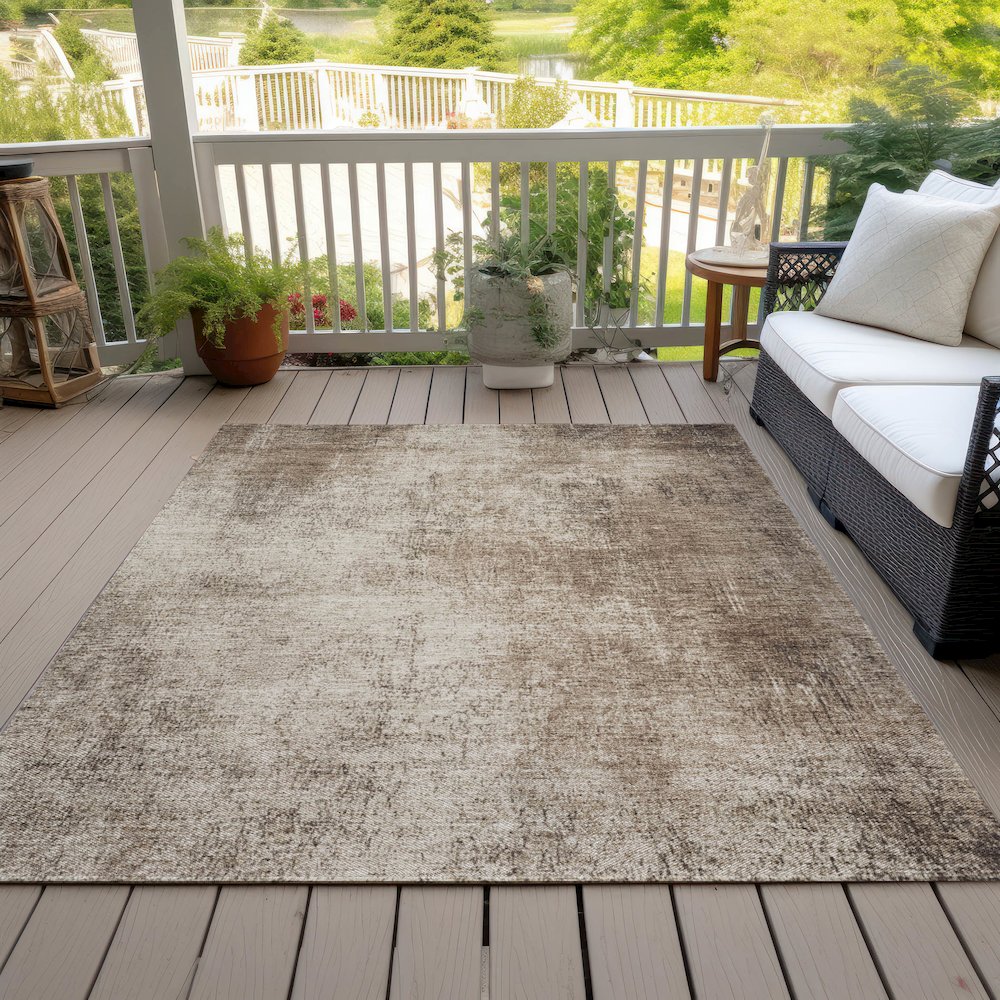 Machine Washable Indoor/Outdoor Chantille Taupe 5' x 7'6" Rug
