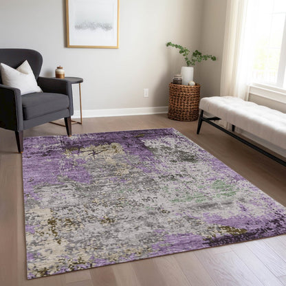 Machine Washable Indoor/Outdoor Chantille Lavender 5' x 7'6" Rug