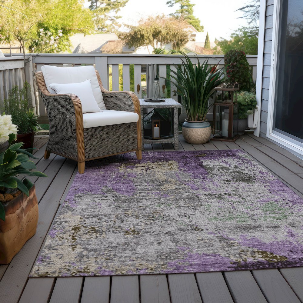 Machine Washable Indoor/Outdoor Chantille Lavender 5' x 7'6" Rug