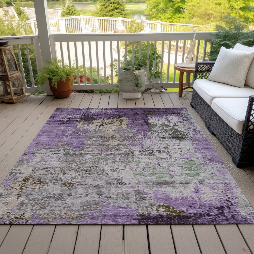 Machine Washable Indoor/Outdoor Chantille Lavender 5' x 7'6" Rug