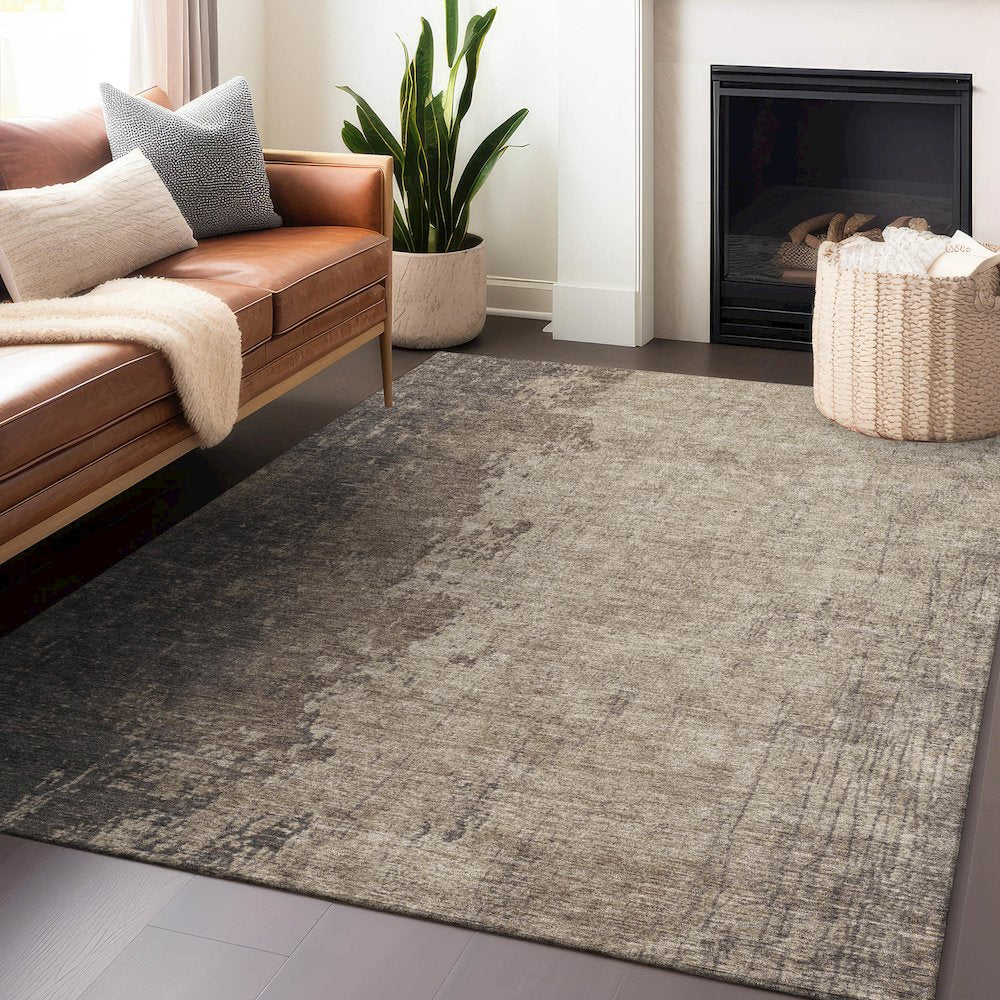 Machine Washable Indoor/Outdoor Chantille Taupe 5' x 7'6" Rug