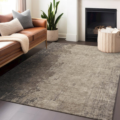 Machine Washable Indoor/Outdoor Chantille Taupe 5' x 7'6" Rug