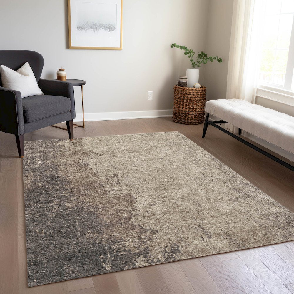 Machine Washable Indoor/Outdoor Chantille Taupe 5' x 7'6" Rug