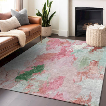Machine Washable Indoor/Outdoor Chantille Blush 5' x 7'6" Rug