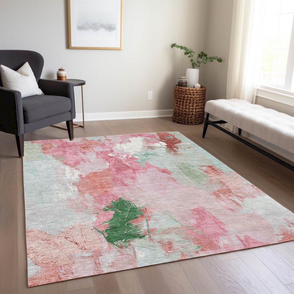 Machine Washable Indoor/Outdoor Chantille Blush 5' x 7'6" Rug