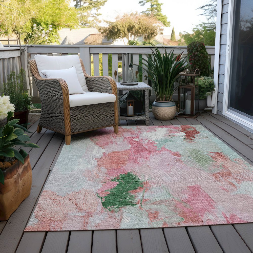 Machine Washable Indoor/Outdoor Chantille Blush 5' x 7'6" Rug