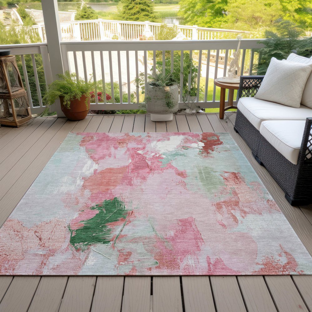 Machine Washable Indoor/Outdoor Chantille Blush 5' x 7'6" Rug