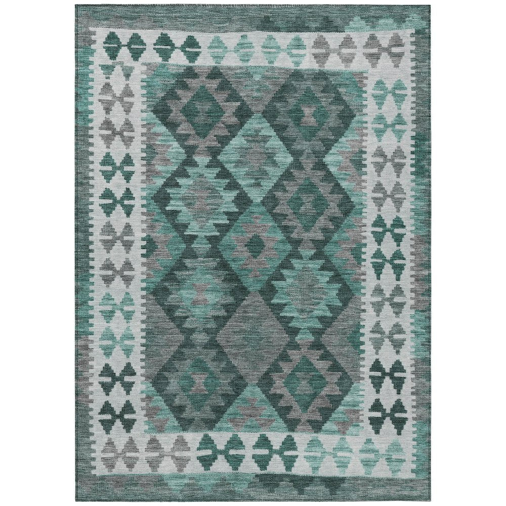 Machine Washable Indoor/Outdoor Chantille Seafoam 5' x 7'6" Rug