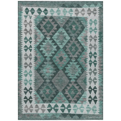 Machine Washable Indoor/Outdoor Chantille Seafoam 5' x 7'6" Rug