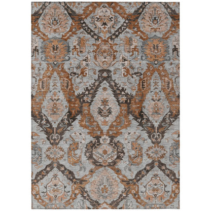 Machine Washable Indoor/Outdoor Chantille Paprika 5' x 7'6" Rug