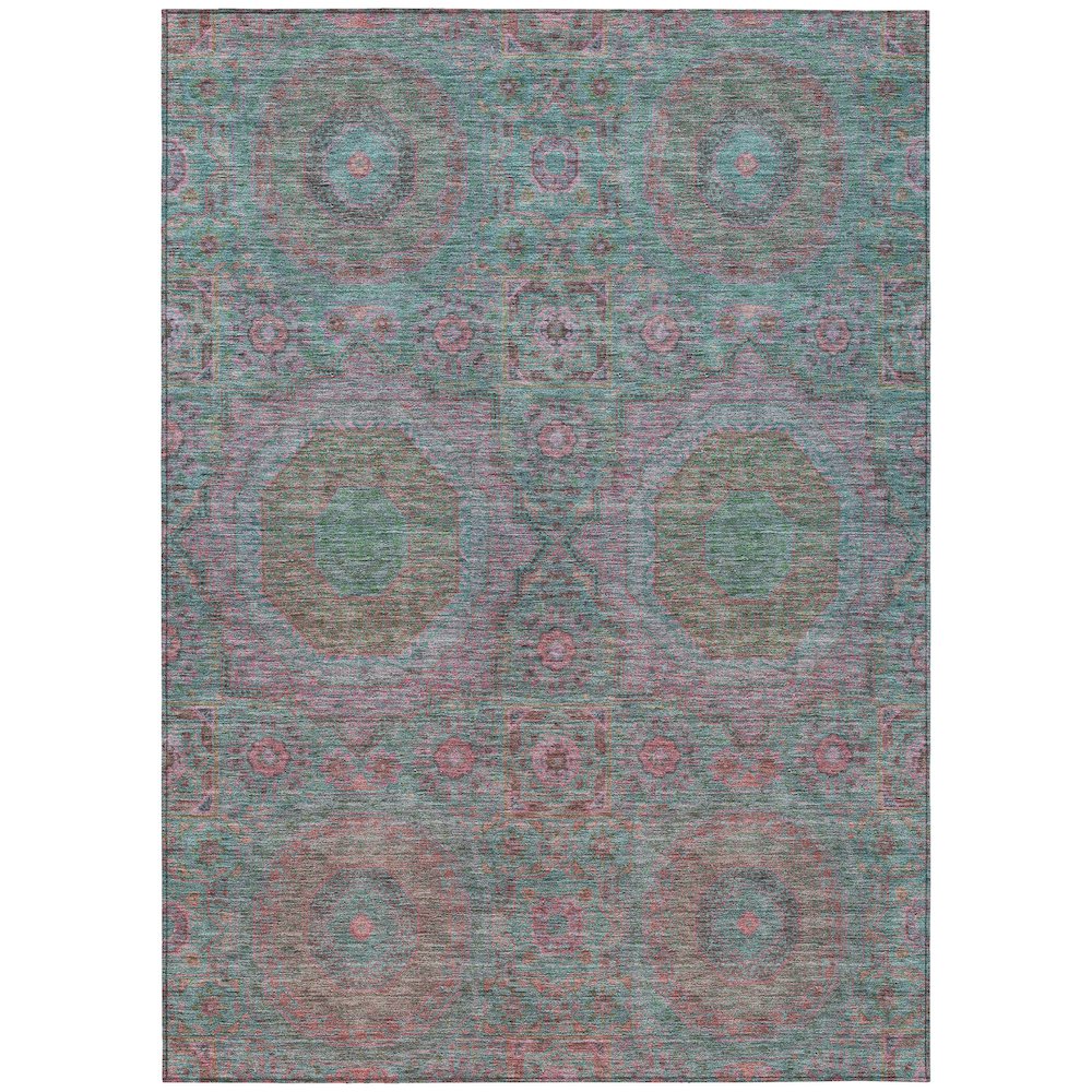 Machine Washable Indoor/Outdoor Chantille Teal 5' x 7'6" Rug